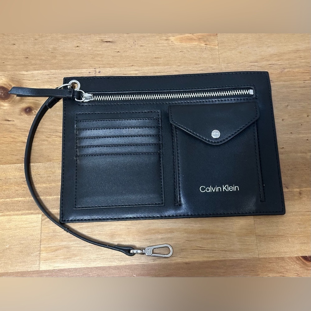 Calvin Klein Executive Wristlet Business Wallet Black
